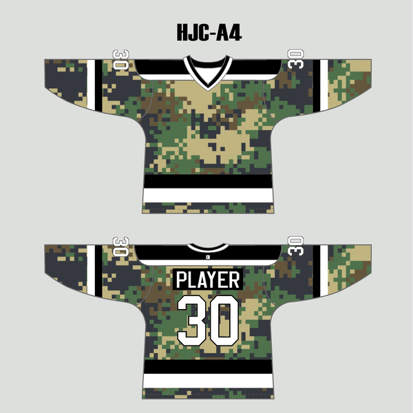 Urban Military Green Digital Camo Custom Made Hockey Jerseys - YoungSpeeds