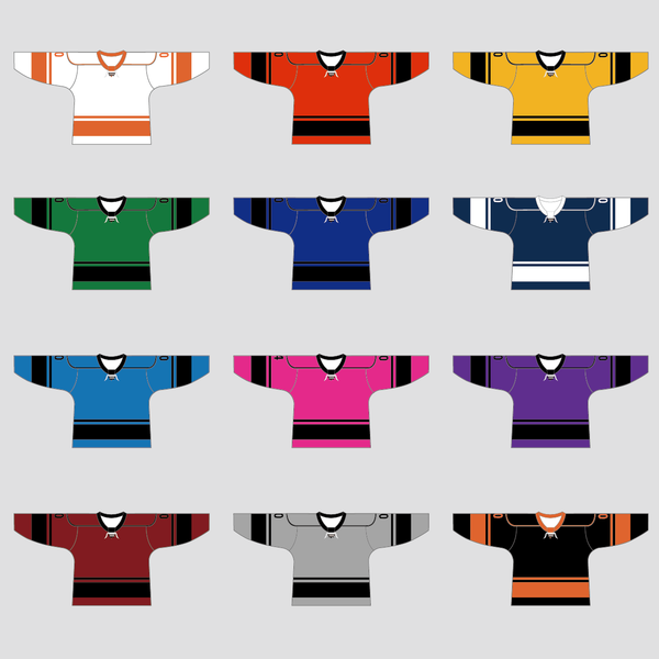 YS11 Black Orange Sublimated Custom Hockey Jerseys with Laces - YoungSpeeds
