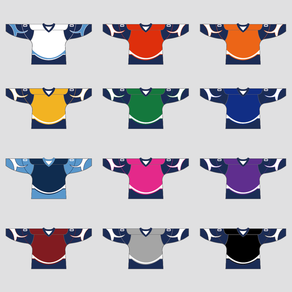 YS34 Blue/Navy/White Sublimated Custom Ice Roller Hockey Jerseys - YoungSpeeds