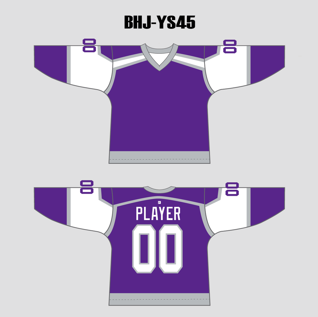 Purple/Black/White Custom Ice Roller Blank Hockey Jerseys