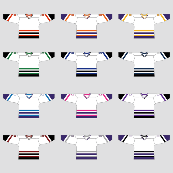 YS66 White/Purple Custom Ice Roller Hockey Jerseys Design - YoungSpeeds