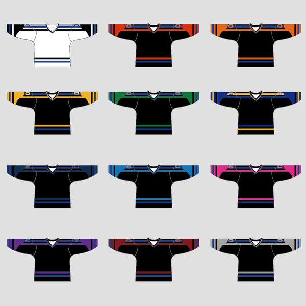 YS69 Black/White/Blue Custom Ice Roller Hockey Jerseys Design - YoungSpeeds