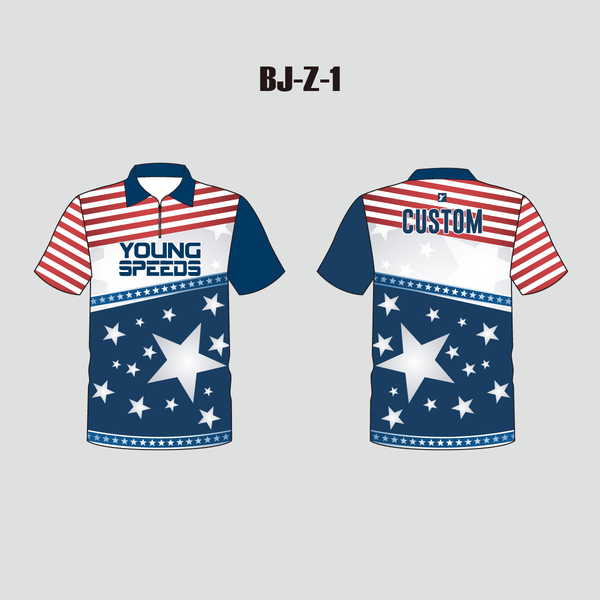 BJZ1 Patriotic Men's and Women's Personalized Bowling Jerseys - YoungSpeeds