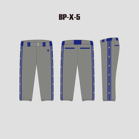 BKX5 Gray Blue Mens & Youth Custom Baseball Knickers - YoungSpeeds