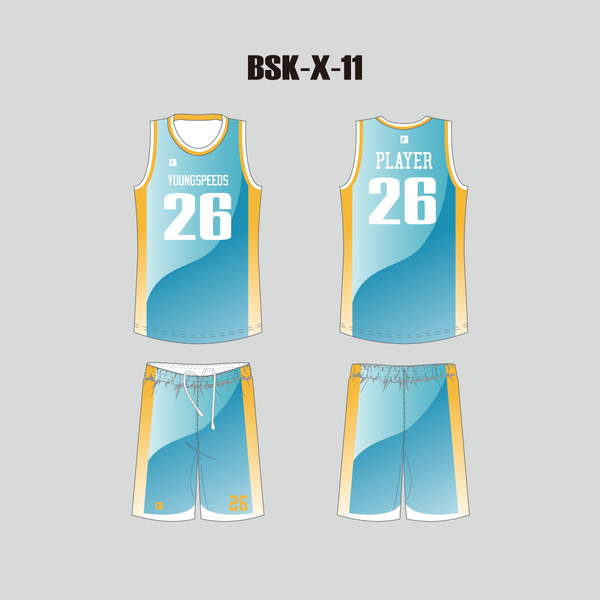 BSKX11 Teal Gradient Custom Team Basketball Uniforms Wholesale - YoungSpeeds