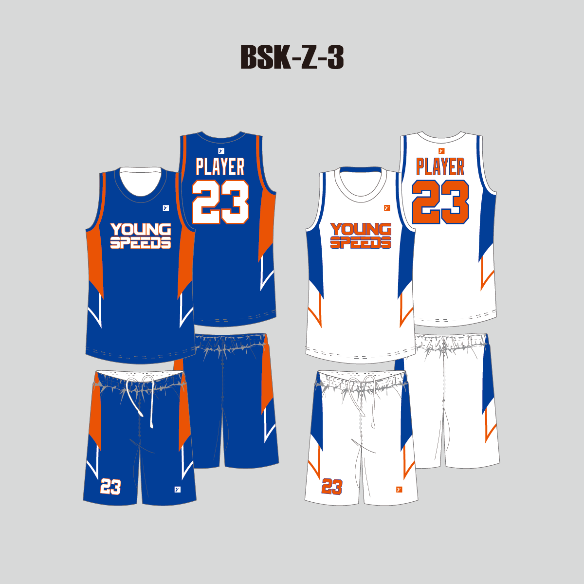 Blue White Orange Adult Youth Reversible Basketball Uniforms YoungSpeeds Mens