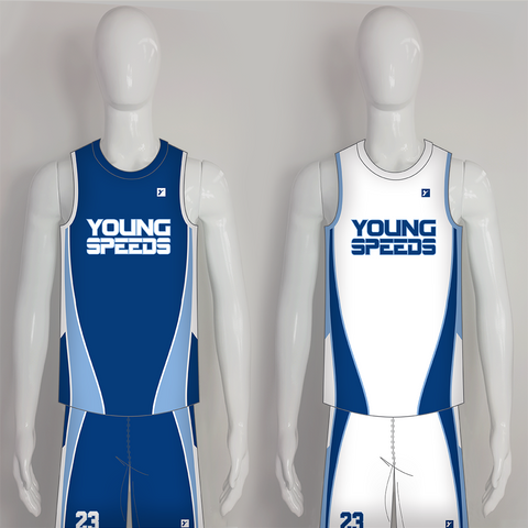 BSKZ5 White Blue Custom Adult Youth Reversible Basketball Jerseys - YoungSpeeds