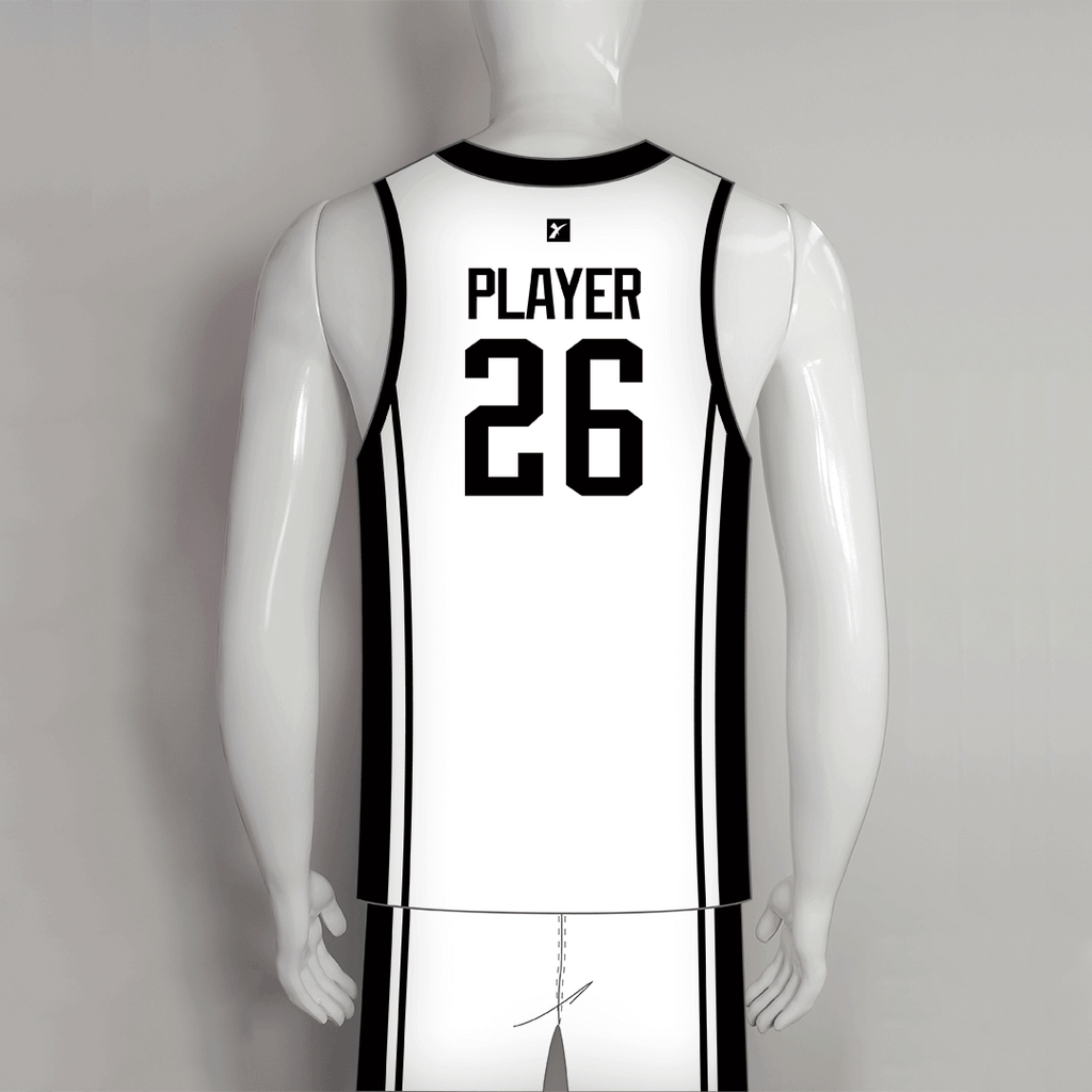 sublimation black white jersey basketball