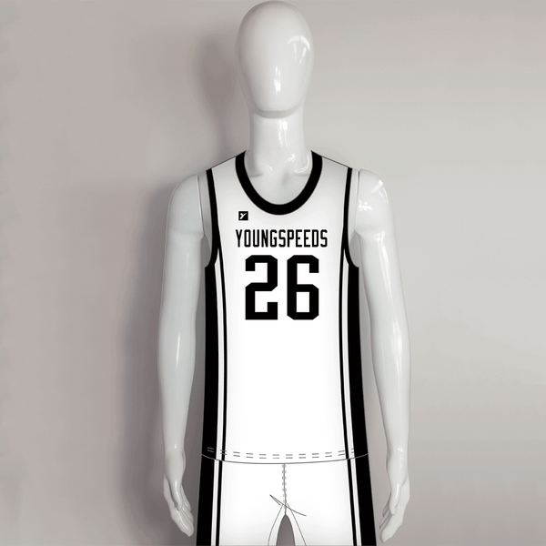 BSKX14 Custom Sublimation White Blank Basketball Uniforms - YoungSpeeds