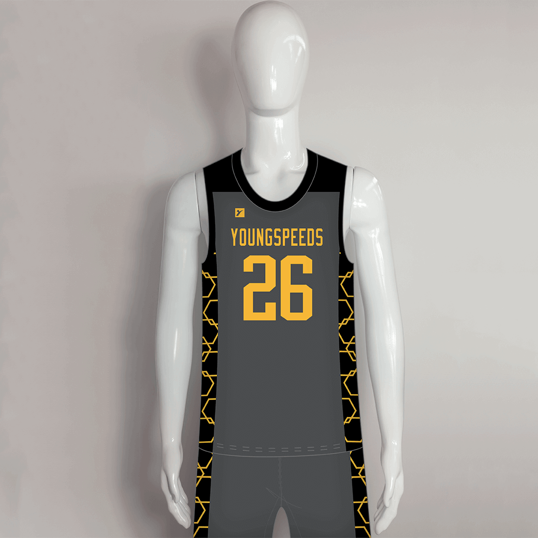 BSKX15 Dark Gray Custom College Basketball Uniforms - YoungSpeeds