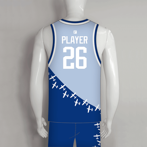BSKX16 Plain Blue Custom Youth Basketball Uniforms - YoungSpeeds