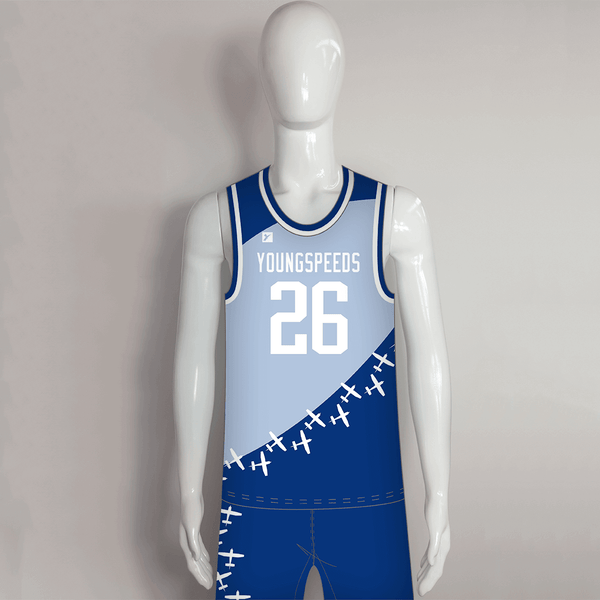 BSKX16 Plain Blue Custom Youth Basketball Uniforms - YoungSpeeds