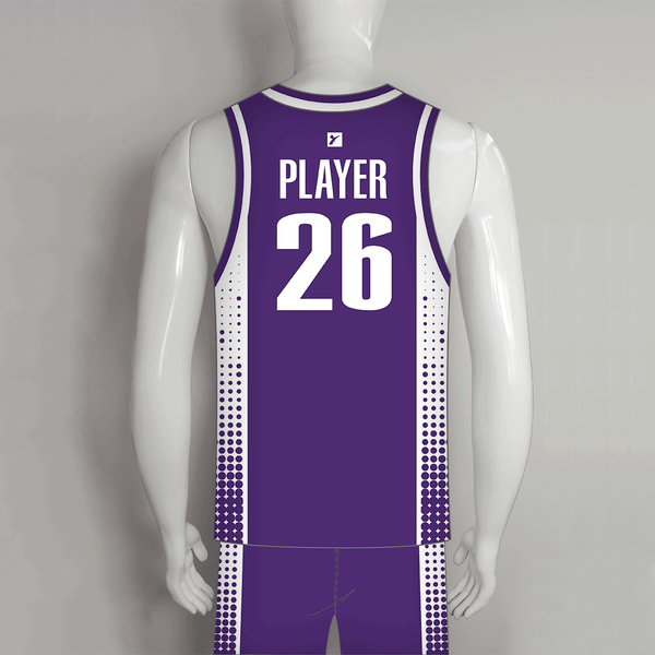 BSKX26 Purple White Custom Basketball Practice and Game Jerseys - YoungSpeeds