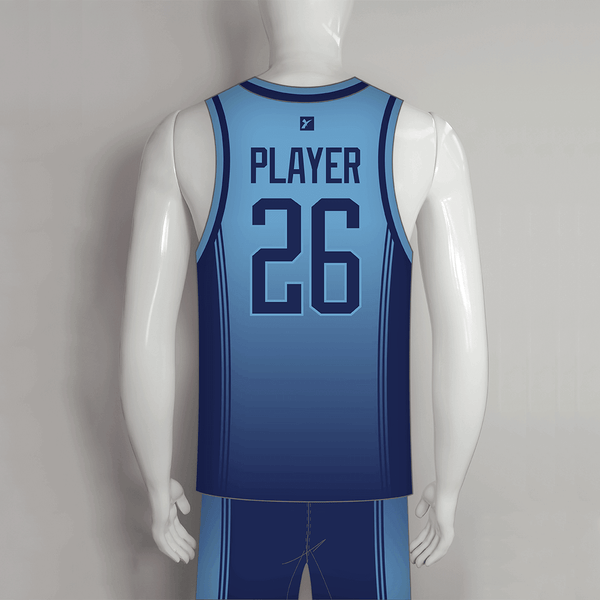 BSKX3 Gradient Stripe Blue Personalized Basketball Uniforms - YoungSpeeds