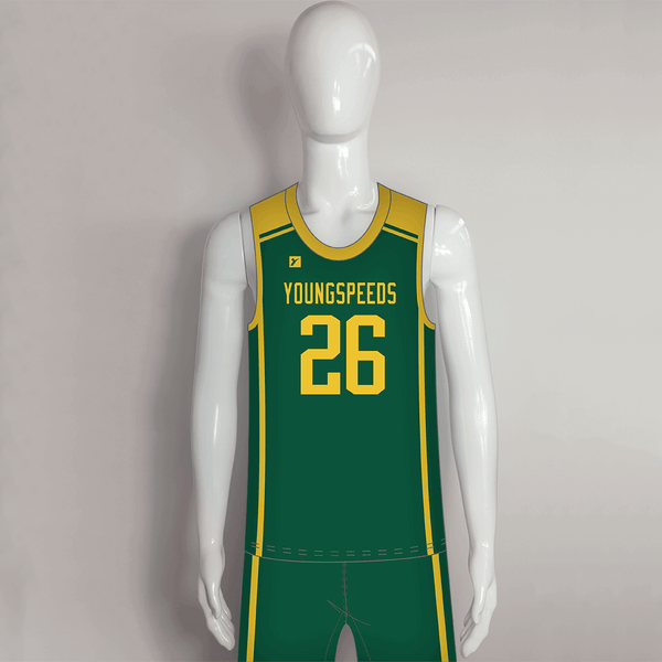 BSKX5 Green Custom College High School Basketball Uniforms - YoungSpeeds