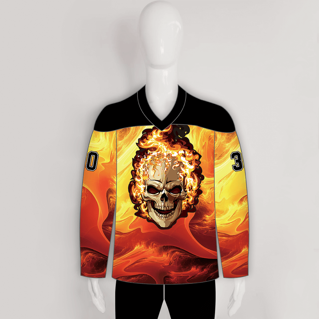 Fire Skull Head Custom Sublimated Hockey Jerseys | YoungSpeeds XL