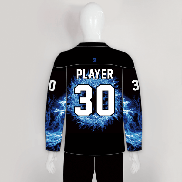 HJC174 Blue Blazer Skull Custom Sublimated Hockey Jerseys - YoungSpeeds