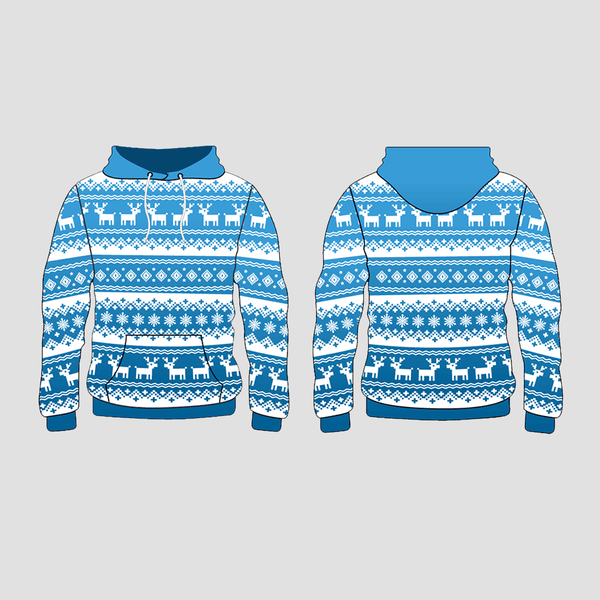 Deer and Snowflake Nordic Pattern Christmas Custom Sweatshirts - YoungSpeeds