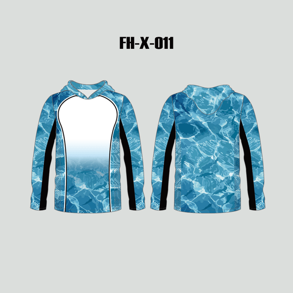 FHX011 Abstract Blue Sea Water Custom Performance Fishing Hoodies - YoungSpeeds