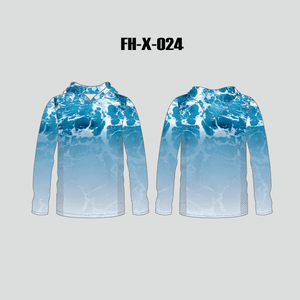 FHX024 White Foam Blue Ocean Surface Custom UPF Fishing Hoodies - YoungSpeeds