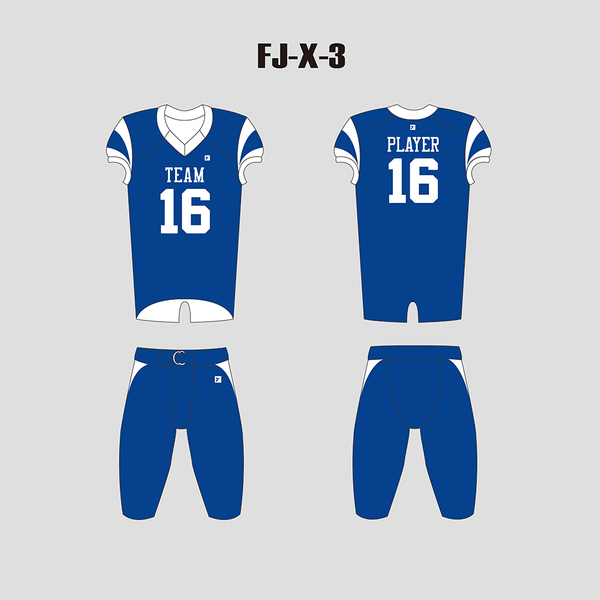 X3 Blue Sublimated Blank Custom High School Football Uniforms - YoungSpeeds