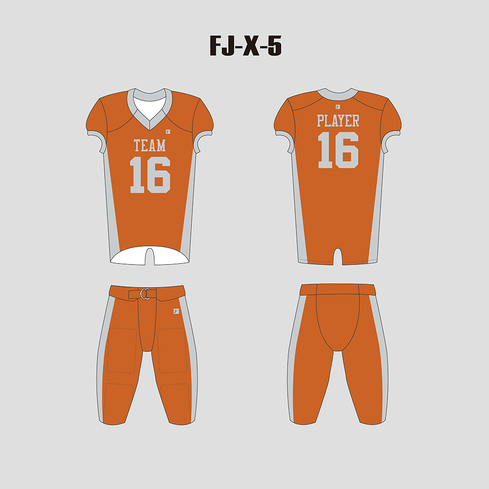 X5 Orange Grey Blank Custom Football Practice and Game Jerseys - YoungSpeeds