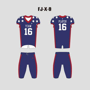 X9 Blue Red and White Stars Custom Football Uniforms For Youth and Adults - YoungSpeeds