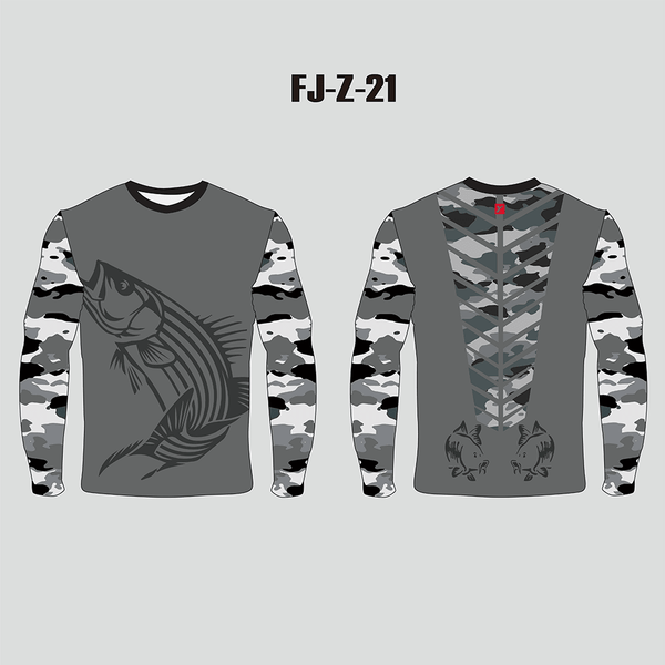 FJZ21 Sublimated Custom Catfish Striped Bass Fishing Shirts Crew Neck - YoungSpeeds