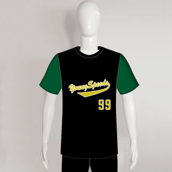 C32 Raglan Black Green Custom Crewneck Baseball Shirts - YoungSpeeds