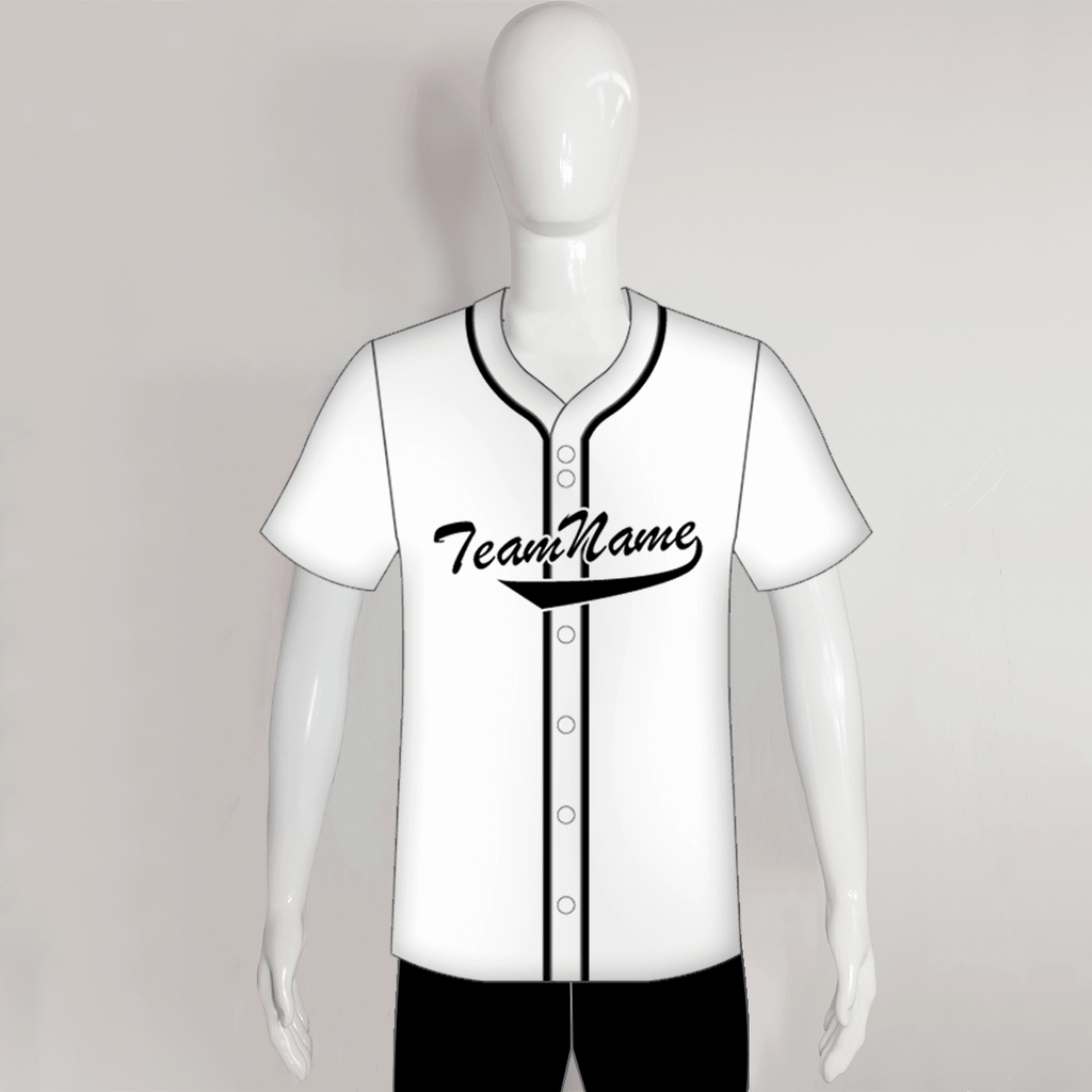 Unisex Full Button Plain White Custom Baseball Jerseys YoungSpeeds