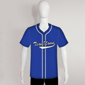 C41 Unisex Full Button Plain Blue Custom Baseball Jerseys - YoungSpeeds