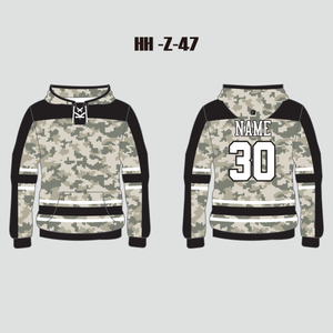 Army Camo Custom Pullover Hockey Hoodies - YoungSpeeds