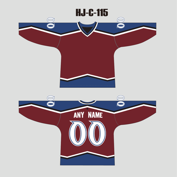 HJC115 1996 Colorado Avalanche Blank Custom Retro NHL Jerseys - YoungSpeeds