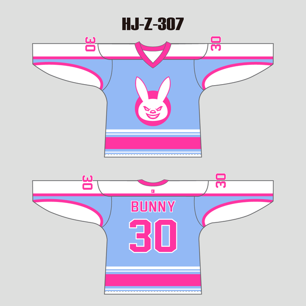 HJZ307 Bunny Sublimated Custom Hockey Jerseys - YoungSpeeds