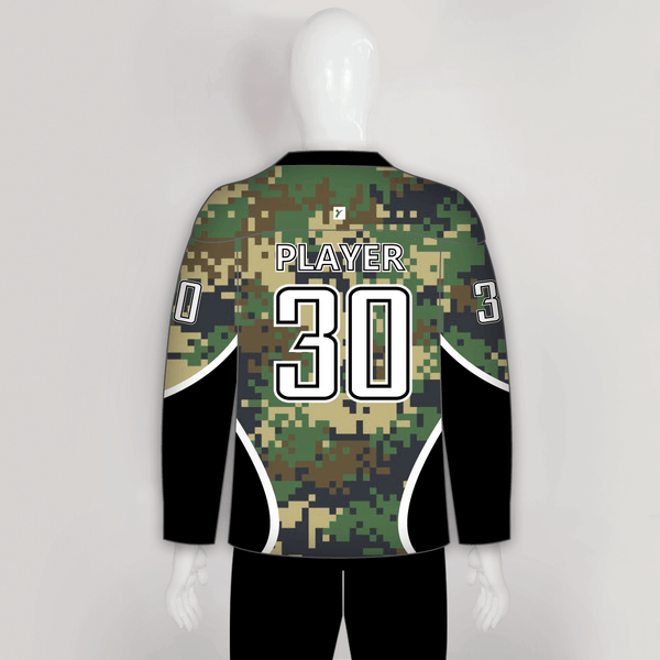 Urban Military Green Digital Camo Custom Made Hockey Jerseys - YoungSpeeds