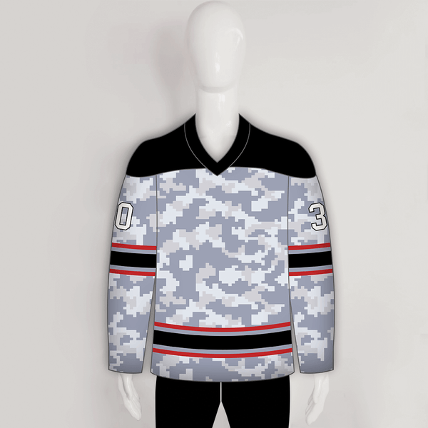 Snow Digital Army Camo Pattern 3 Custom Blank Hockey Jerseys - YoungSpeeds