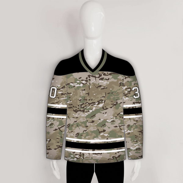 MultiCam Camouflage Pattern Custom Made Hockey Jerseys - YoungSpeeds