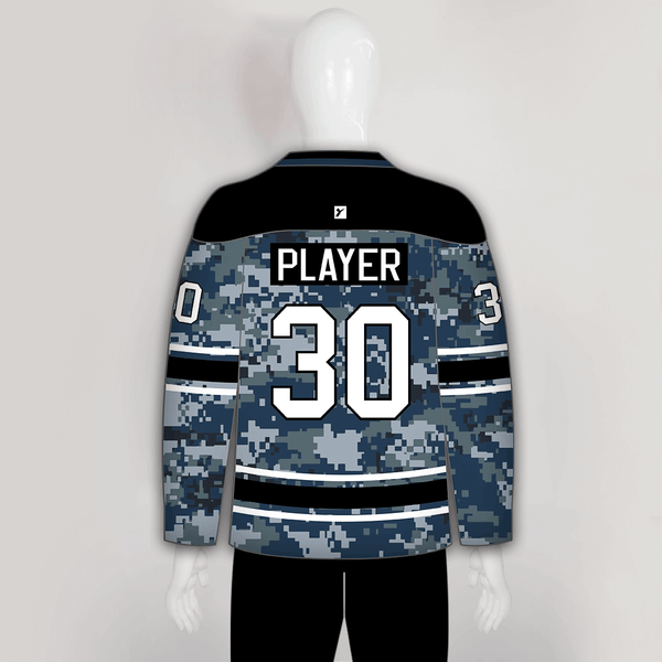 Navy Digital Camouflage Custom Made Hockey Jerseys - YoungSpeeds