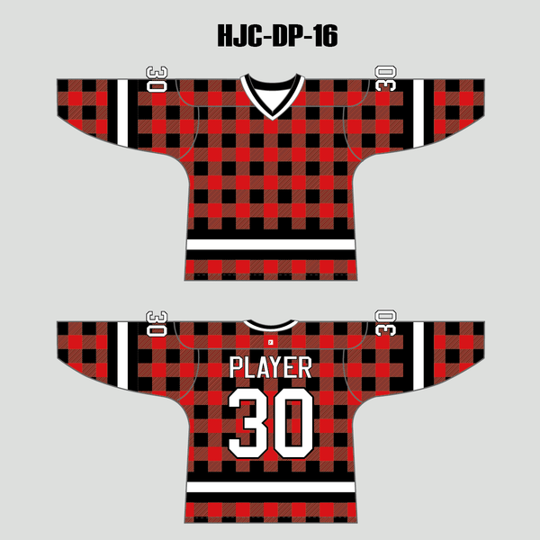 HJCDP16 Buffalo Plaid Blank Custom Hockey Team Jerseys - YoungSpeeds