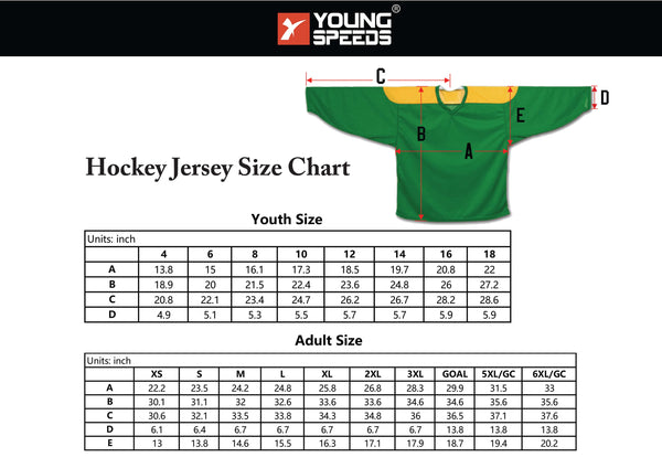 YS25 Blue Red White Sublimated Custom Blank Team Hockey Jerseys - YoungSpeeds
