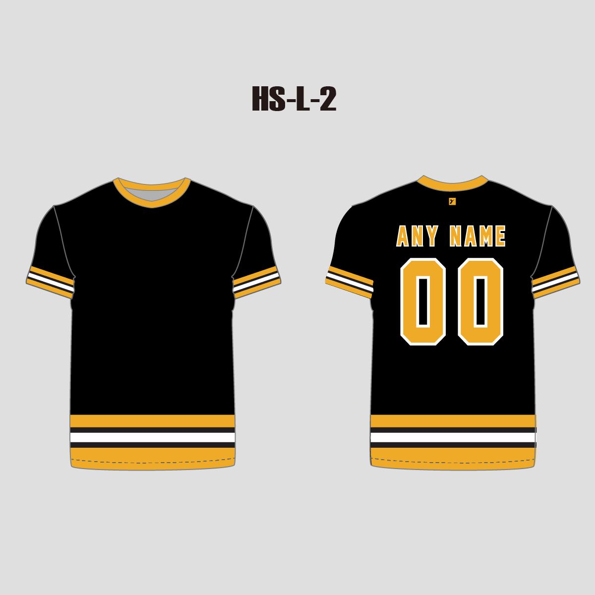 Black/Yellow/White Custom Sublimated Hockey Shirts - YoungSpeeds