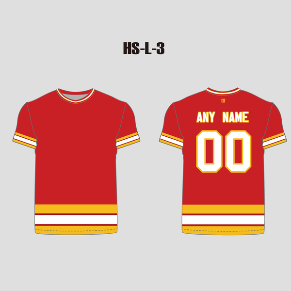 Red/Yellow/White Custom Sublimated Hockey T-Shirts - YoungSpeeds
