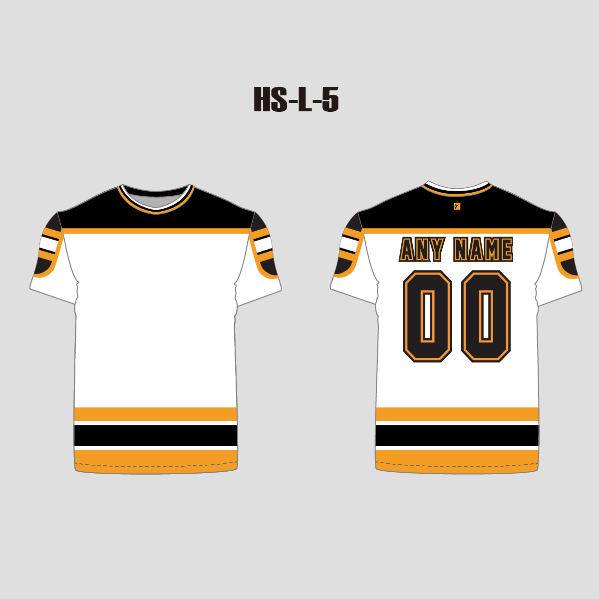 White/Yellow/Black Sublimated Custom Hockey Shirts - YoungSpeeds