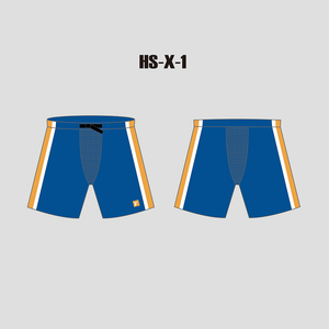 X1 Blue Gold and White Sublimated Custom Hockey Pant Shells - YoungSpeeds
