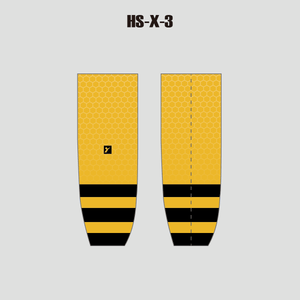 HSX3 Hexagon Yellow Sublimated Custom Adult Youth Hockey Socks - YoungSpeeds