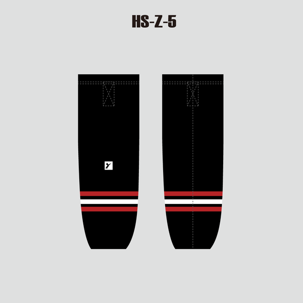 Sublimated Custom Black Hockey Socks - YoungSpeeds