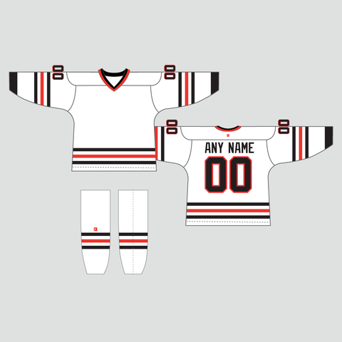 Z14 Sublimated White Custom Team Hockey Uniforms - YoungSpeeds