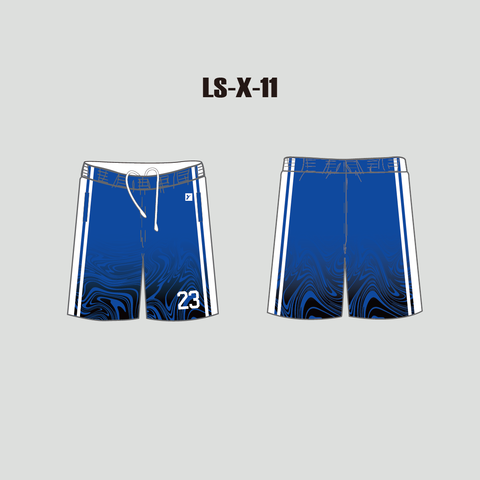 X11 Marble Texture Blue Custom Cool Lacrosse Shorts - YoungSpeeds