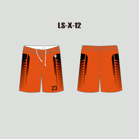 X12 Saw Tooth Pattern Orange Custom Lacrosse Shorts Mens Womens - YoungSpeeds