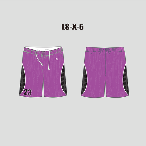 X5 Purple Black Men's and Women's Custom Lacrosse Shorts - YoungSpeeds